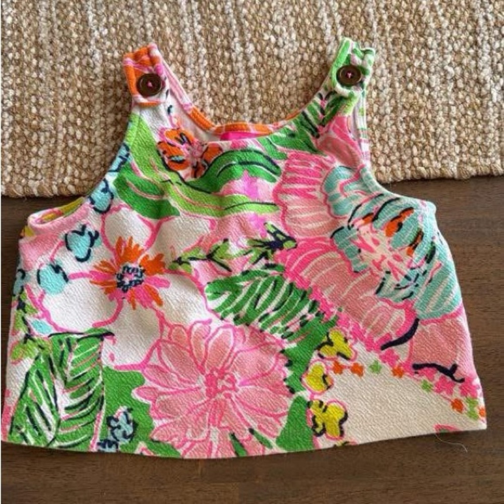 Lily Pulitzer Floral Crop Top with Button Straps